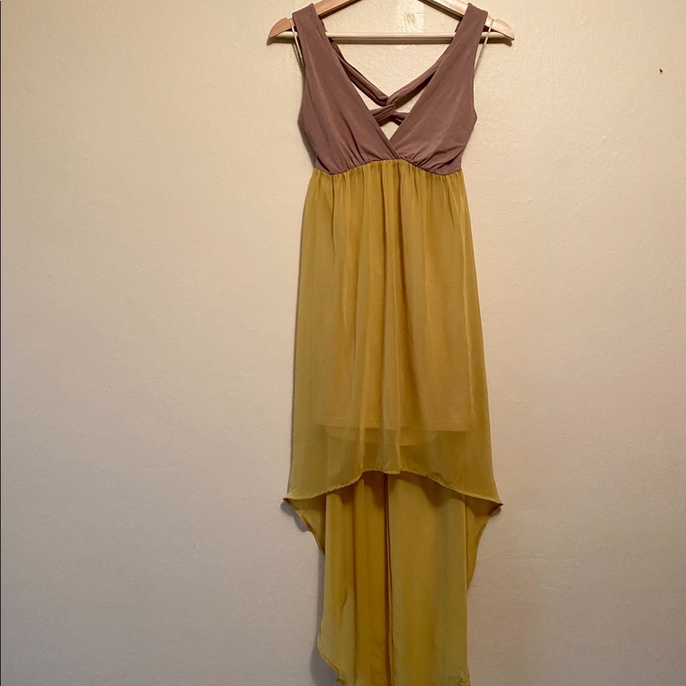 Two Tone Backless Boho High slow Dress